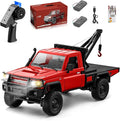 RC Crawler 1:12 Scale New Upgrade MN82-T RC Truck Crane 4WD LC79 Off Road Remote Control Pickup with Lights All Terrain Wrecker Vehicle for Teens Adults (Red)