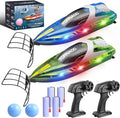 RC Boat 2 Pack Remote Control Boats for Kids &amp Adults15KM/H Twin-Screw Waterproof RC Boats with 2.4GHz RemoteLED Lights One-Key FlipDual Speed Modes4 Rechargeable BatteriesPool &amp Lake Ra