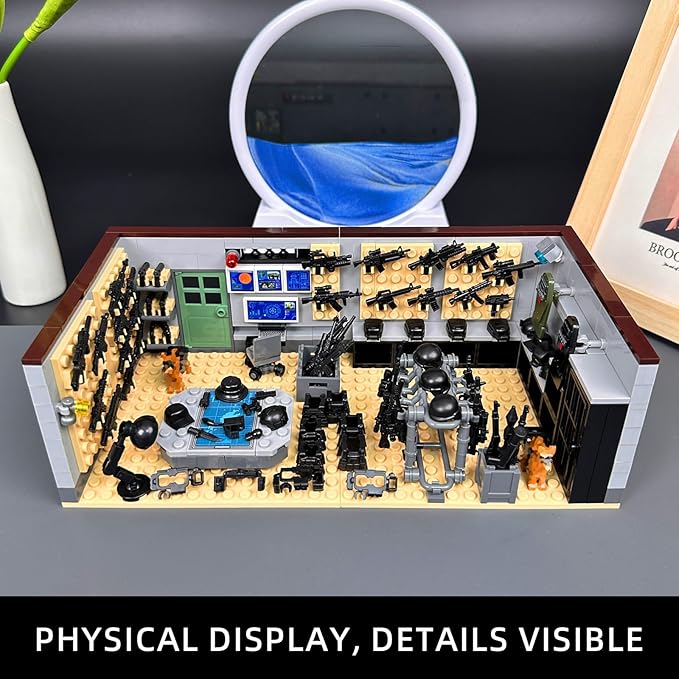 Army Military Base Building Blocks Set Toy with 6 Police Figures and Swat TeamWeapons PackCompatible with Lego Armory Battle BrickSuitable for Adults and Children Aged 6+