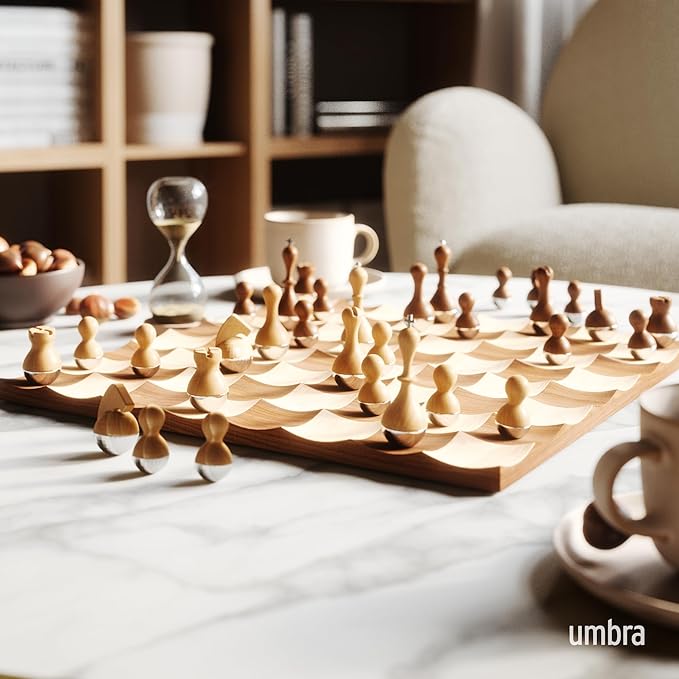Umbra Wobble Chess Set Walnut