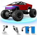 Remote Control Car 2.4Ghz 1/8 Scale Model Racing Car Toys Aluminum Alloy 4WD Off-Road Pickup Truck with LED Headlight and Rechargeable Battery Gifts for Adults Boys (Red)