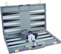 Backgammon Set 2 Players Classic Backgammon Sets for Adults Board Game with PU Leather Case Portable and Travel Backgammon Set (Grey 18inch)