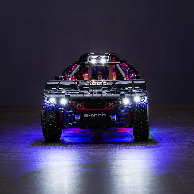 Upgraded Led Light Kit for Lego Technic Audi RS Q e-tron Building Set Remote Control Compatible with Lego 42160 (Model Not Included)