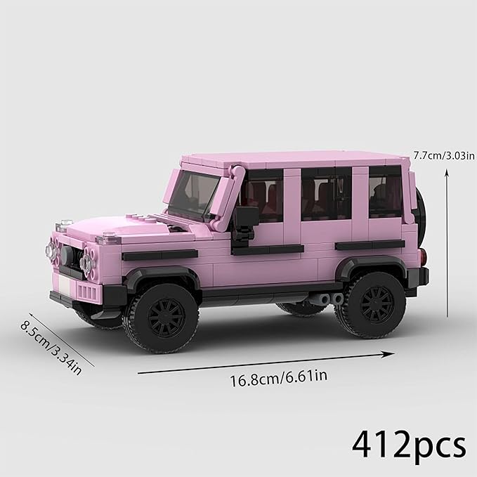 Custom Building Block Set G-Class SUV Model Pink DIY Construction Toy
