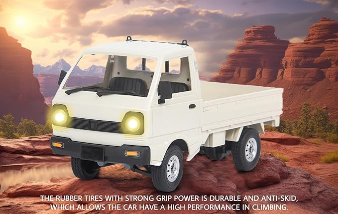 WPL D12 RC Truck 1/10 RC Crawler 2.4G Drift RC Cars Pickup with 3pcs Upgraded 1200mah Battery Remote Control Truck Crawler Full Scale RC Rock Crawler Off-Road wpl d12 RC Trucks