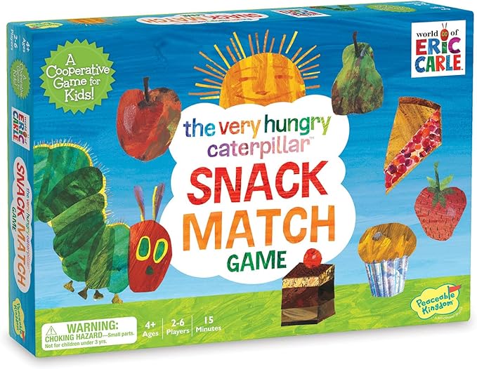 World of Eric Carle  The Very Hungry Caterpillar Snack Match Game – Cooperative Memory Board Game for Kids  Ages 4+ 2‑6 Players 3‑D Leaf Board &amp 31 Tokens Included