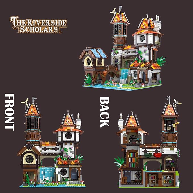 ZenithFlow Medieval Castle Building Blocks Kit European Architecture House Model Idea Gifts Display Home Decorations Collection for Adults 2488 PCS