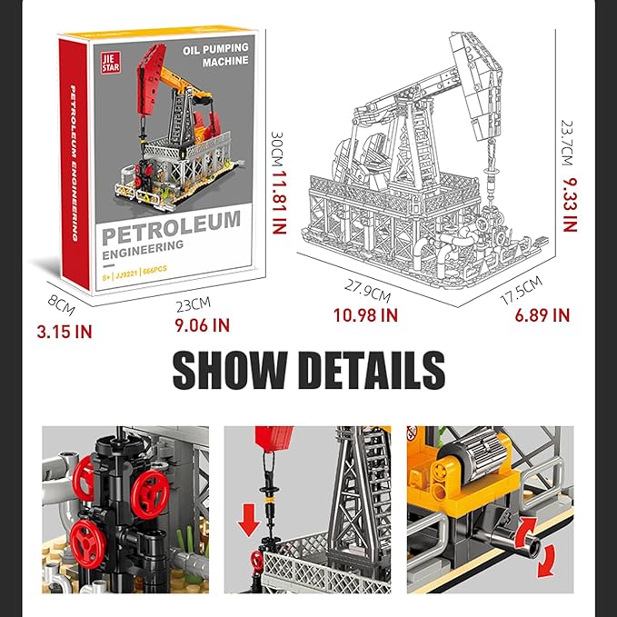 City Gas Station Building JJ9221 Set 666pcs Modular Chemical Plant Bricks Kit with Storage Tank &amp Lab Compatible with Lego City MOC Display Model for Adults &amp Kids Age 6+