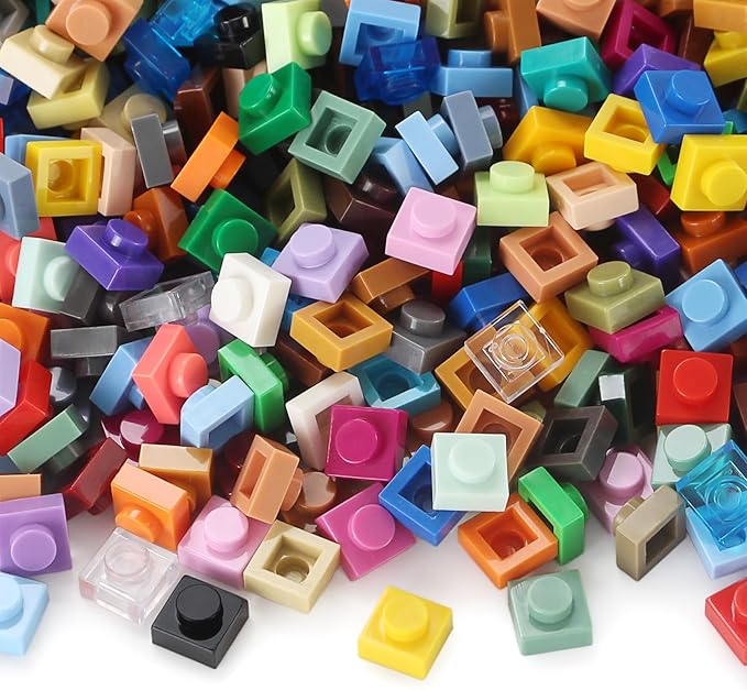 Feleph Basic 2300 Pieces Plate 1x1 Bricks 46 Colors Parts Building Play Blocks Set Toy Kids Classic Bricks Compatible with 3024 Accessories Kits