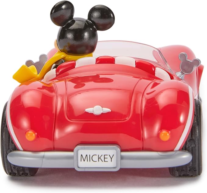 Disney Store Official Mickey Mouse's Vintage Remote Control Car for Kids - Gloss Red Convertible Roadster with Lights &amp Sounds Fun RC Car - Mickey Mouse Toy for Boys &amp Girls