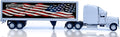 Shop72 1:32 Scale Toy Truck with Trailer Diecast Semi Long Hauler Truck Collectible Long Hauler with Trailer Realistic Diecast 18 Wheelers Semi Replica Freightliner Classic XL Model US Flag Theme