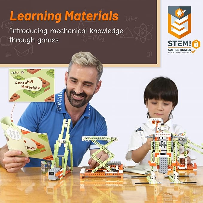 Robot E STEM Kits - Includes Large Storage Organizer 14 in 1 Electric Building Toys with Learning Materials Educational Construction Science Kit for Kids 8-10 10-12 Christmas Birthday Gift