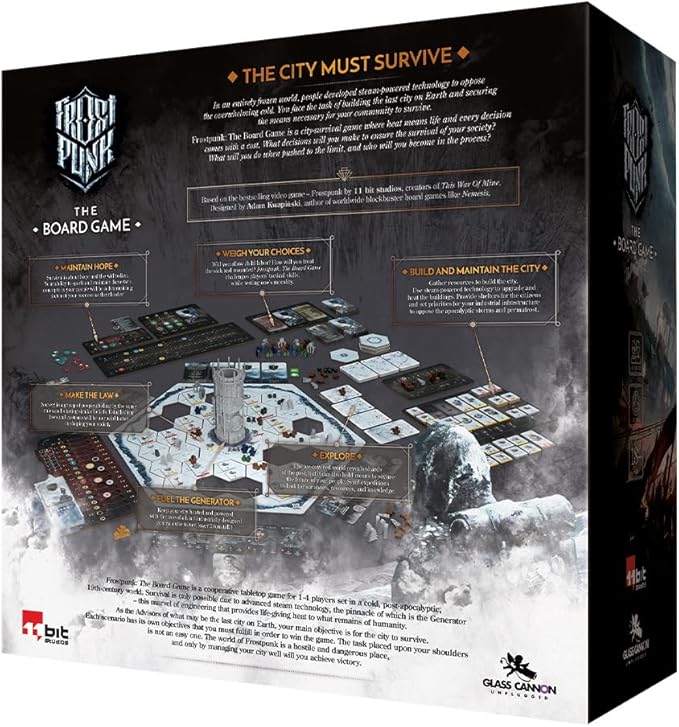 Frostpunk The Board Game - Manage Society in an Ice-Age Apocalypse! Cooperative Survival Strategy Game for Adults Ages 16+ 1-4 Players 120-150 Minute Playtime Made by Rebel Studio