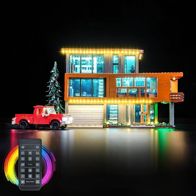 Upgraded Led Light Kit Compatible with Lego Twilight The Cullen House Building Set RC Version Compatible with Lego 21354 (Model Not Included)
