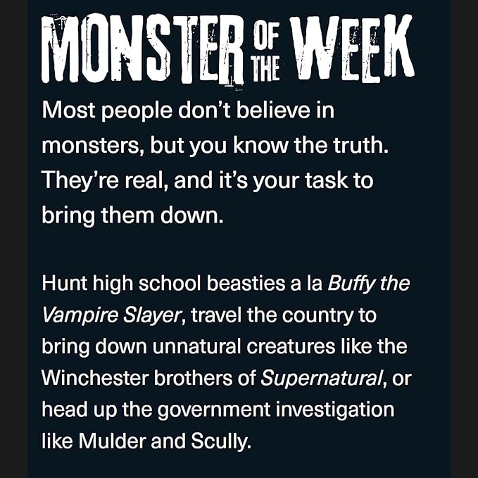 Evil Hat Productions LLC Monster of The Week: Hardcover Edition - RPG Book for 3-5 People Supernatural Mysteries Adds 2 New Playbooks Start Hunting Action Horror Roleplaying Game