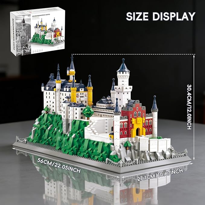 Neuschwanstein Castle Architecture Building Set 1969 Pcs Large German Bavaria Landmark Model Kit for Adults Collectible World Famous Building Construction Project DIY Home Decor Display Gift