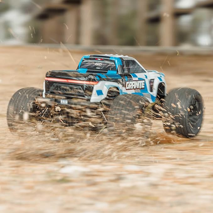 ARRMA RC Truck 1/10 Granite 4X4 RTR Brushed Monster Truck Blue RTR (Battery and Charger Not Included) ARA4202V4T2