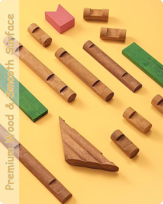 SainSmart Jr. 450 PCS Wooden Log Cabin Set Building House Toy for Toddlers Classic STEM Construction Kit with Colorful Wood Logs Blocks for 3+ Years Old