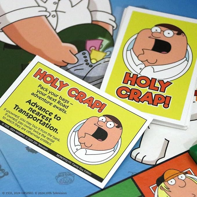 Monopoly: Family Guy Board Game Featuring Banana Brian Giant Chicken Rupert and More Buy Sell Trade Quahog’s Locations from McBurgertown to Wild West Ranch Officially Licensed Family Guy Game