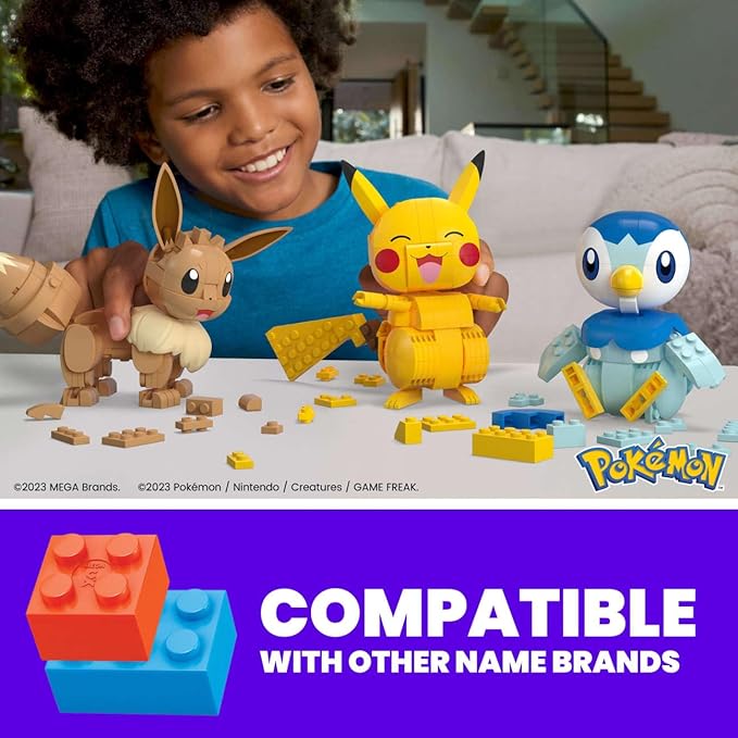 MEGA Pokémon Building Toy Kit Build &amp Show with 3 Action Figures (583 Pieces) for Kids