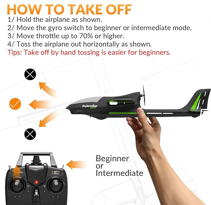 RC Plane Ranger600 Stunt 4 Channel Glider Remote Control Airplane Ready to Fly 2.4Ghz RC Airplane with Xpilot Stabilization System &amp One Key Aerobatic for BeginnersAdults