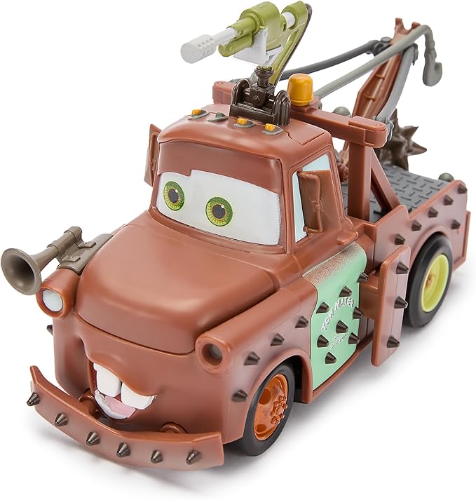 Disney Store Official Tow Mater Remote Control Car - Tow Mater Toy RC Car with Crash &amp Rebuild Features - 2.4GHz Radio Control - Futuristic Post-Apocalyptic Design -Includes Wireless Remote Contro