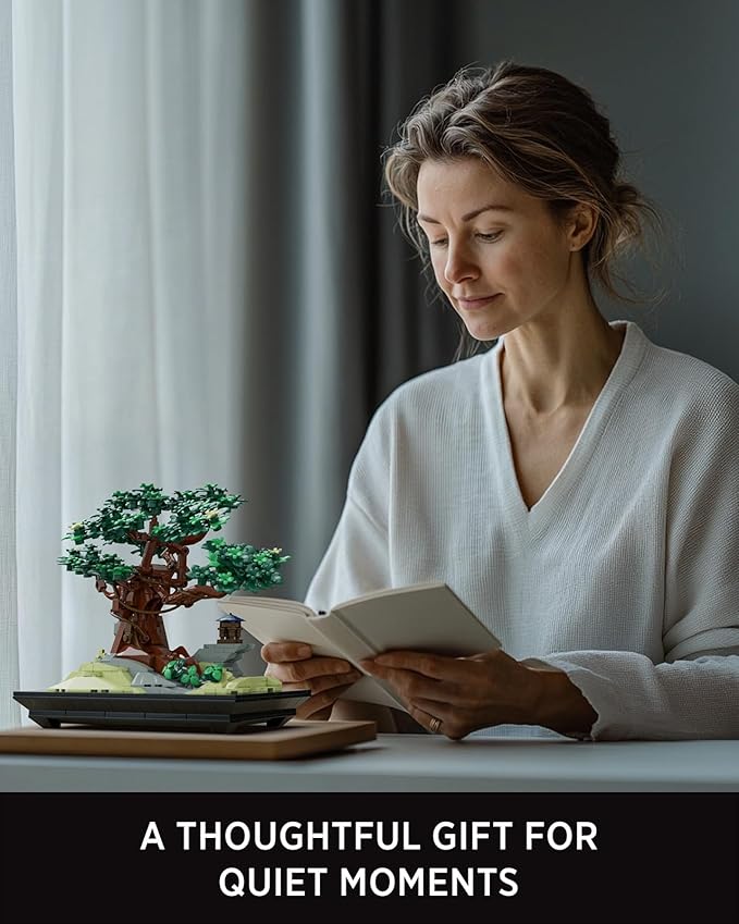 Nifeliz CHAN Bonsai Tree Building Set Artificial Plant Model Toy for Desk or Home Decor Peaceful Gift Idea for Adults and Nature Lovers (733 PCS NF10322)