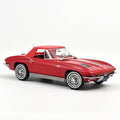 Norev 189056 1963 Chevrolet Corvette Stingray Convertible Riverside Red 1-18 Scale Diecast Model Car