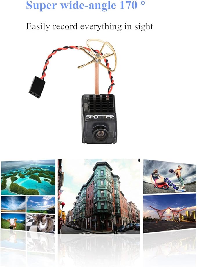 Crazepony Spotter V2 Micro FPV AIO Camera 5.8G with OSD Integrated Mic FOV170 Degree 700TVL Video Transmitter 40CH 20MW-200MW Adjustable VTX for Mini FPV RC Drone