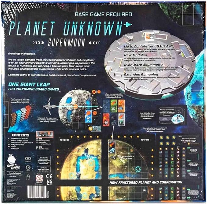 Adams Apple Games Planet Unknown Supermoon Expansion - for Ages 10 and Up 1 to 6 Players