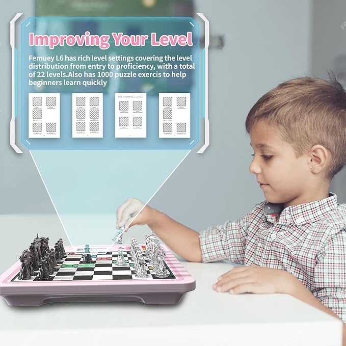 Electronic Chess Set Computer Chess Game Chess Set Board Game Electronic Chess Game LEDs Built-in Battery Great Partner for Play and Practice