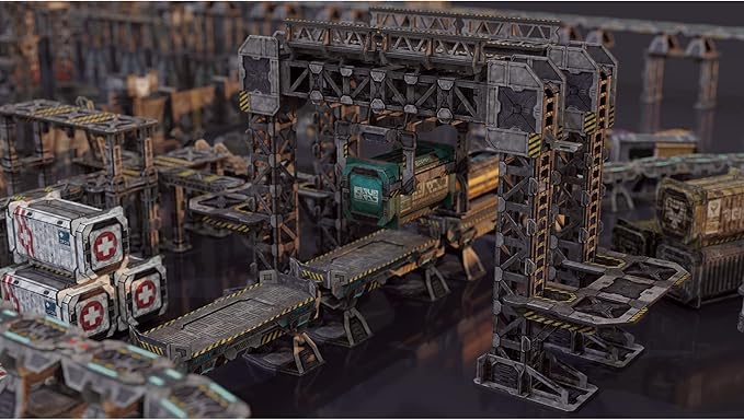 TinkerTurf Sci-Fi Terrain: MagLev Depot v2 Neutral Theme Sturdy Affordable Great-Looking Full-Color Terrain Quick and Easy to Assemble Virtually Limitless Setups