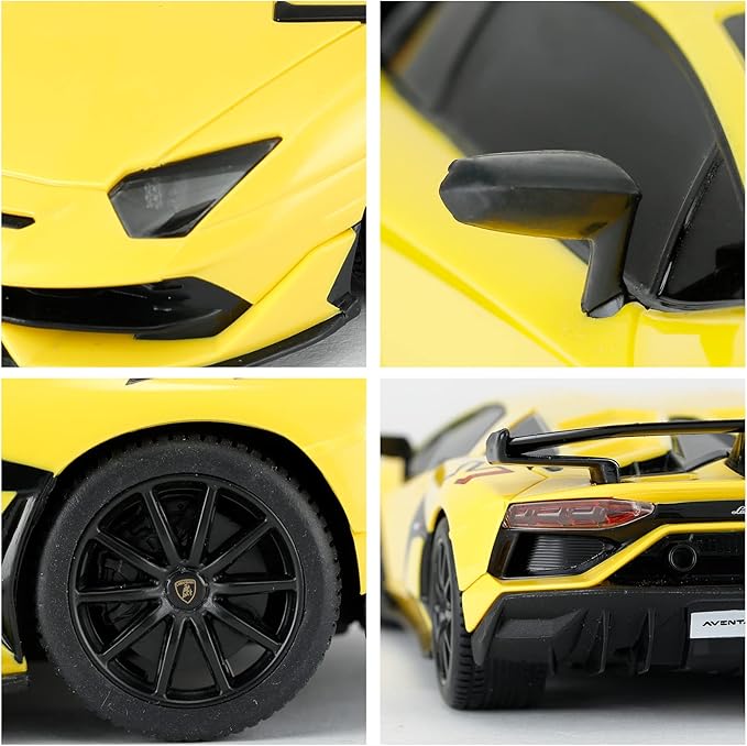 RASTAR Lamborghini Remote Control Car 1/24 RC Lamborghini Aventador SVJ RC Model Toy Car Yellow