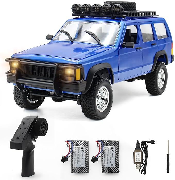 Fistone 1:12 Scale Remote Control Car RC Rock Crawler 2.4Ghz 4WD Off-Road Remote Control Truck with LED Light All Terrains Climbing Vehicle Waterproof Outdoor RC Car Kids Age 8-12 Adults Gifts