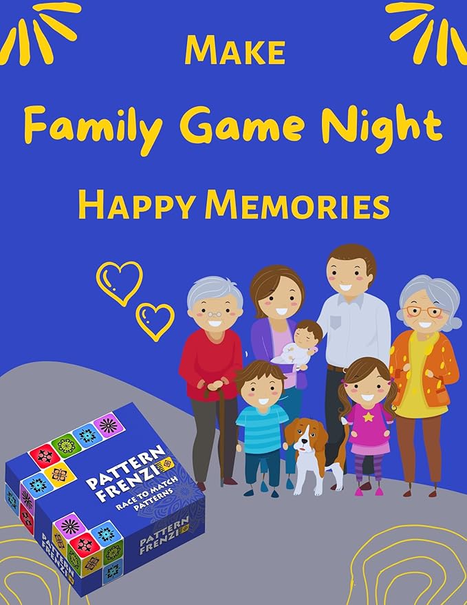 Pattern Matching Board Game for Kids &amp Adults Family Night Board Games Block Puzzle Games for Kids Ages 3+ to 99 yrs Play 1 to 5 Players Unlimited Puzzle Cards Perfect All Occasion Gift