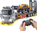 9 Channel RC Semi Truck Metal Cab 2.4Ghz Remote Control Truck and Trailer with Lights and Sounds Birthday Gift for Kids Boys 14.6