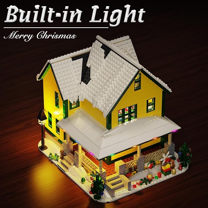 Christmas House Building Set with Light Story Movie Snow House Blocks Toy Compatible with Lego Christmas Village House Kit Christmas for Boys Girls Ages 8+ (1367 PCS)