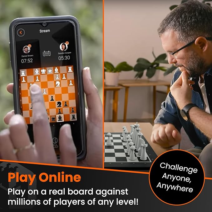 GoChess Mini - AI Electronic Chess Board Game Light Up Chess Set for Adults &amp Kids for All Skill Levels with Online Play App - Perfect as a Gift for Smart Board Games Lovers