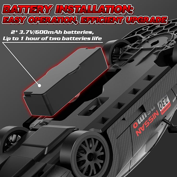 RC Drift Car 1/20 Scale 2.4GHz 4WD Remote Control Car with Led Lights 22KM/H High Speed Rechargeable Batteries Racing Sport Cars RC Cars for Kids Boys Girls Adults Gifts Birthday Christmas