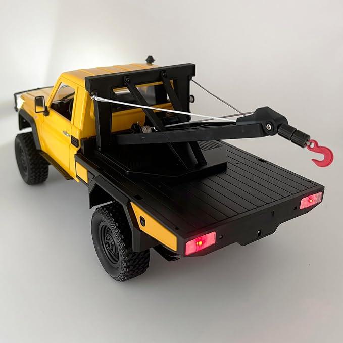 RC Rock Crawler 4x4 MN82T RC Truck with Crane Hook 1/12 Scale Remote Control Tow Truck Hobby for Adult All Terrain 280 Brushed Motor 2 Speed Proportional Control Upgraded ESC Receiver