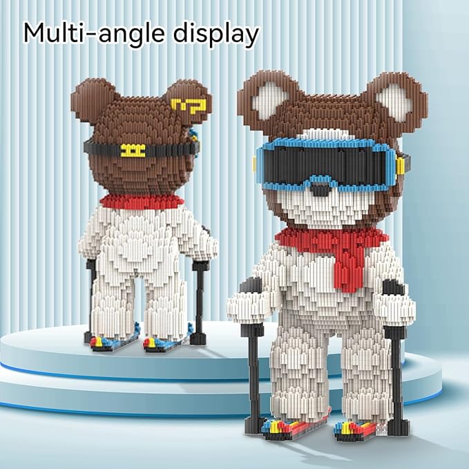 DAHONPA Animal Skating Cool Bear Micro Building Blocks Set (3650 Pieces) Gift for Adults and Kids