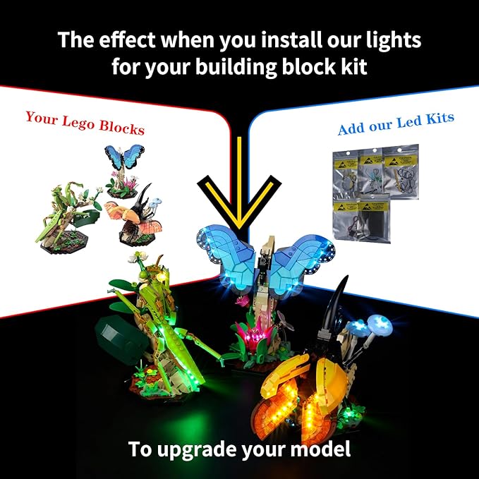 Kyglaring LED Light for Lego 21342 The Insect Collection Creative Lighting Kit NO Lego Blocks Set (Classic Version)
