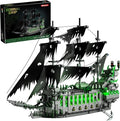 1573 Pcs Pirate Ship Building Set with LED LightSTEM Ghost Ship Flying Dutchman Building ToyModel Boat Mini Brick Kit Home Office DecorHalloween Easter Gift for Adults Boys Kids Ages 14+