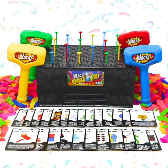 Wack A Balloon Party Edition Pop Game for Kids and Adults Interactive Balloon Popping Party Gift for Game Night Family Fun and Classrooms Ages 4+