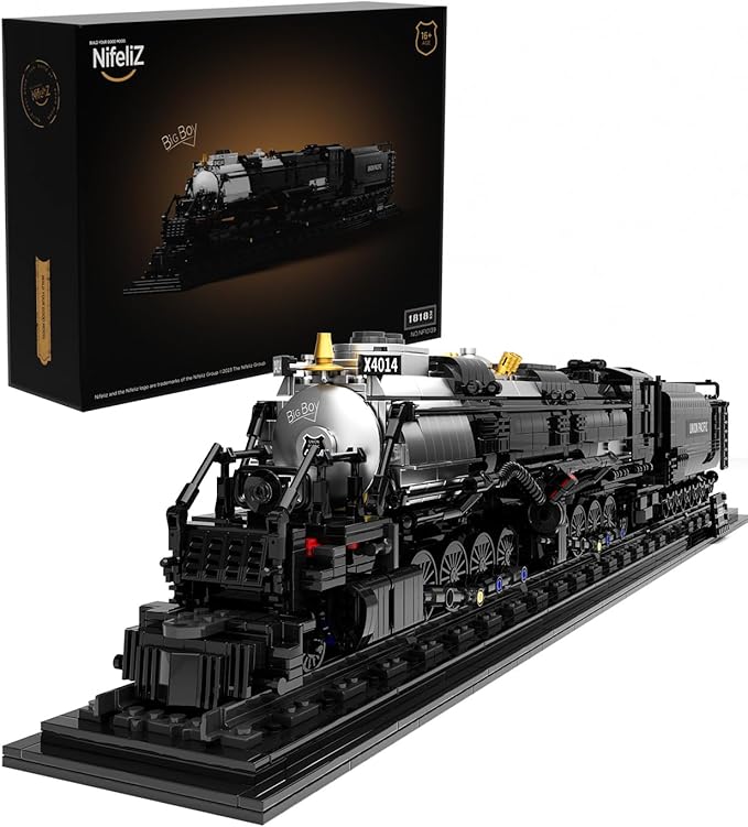Nifeliz Big Boy Locomotive Articulated Steam Locomotive Building Block Set Legendary Steam Train Display Kit for Gift Giving (1818 Pieces)