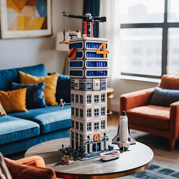 Skyscrapers Modular Building Blocks71cm Tall Four Heroes Tower Building Architecture Set -Space Academy Collectible Display Toy with Adults Sci-Fi MOC Construction Gift(6135pcs)