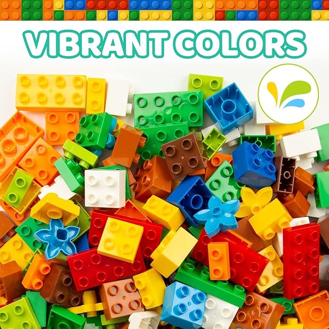 240 Piece Large Building Blocks for Toddlers 3 and up Classic Building Bricks Set for Kids of All Ages Compatible with Duplos and Most Brands
