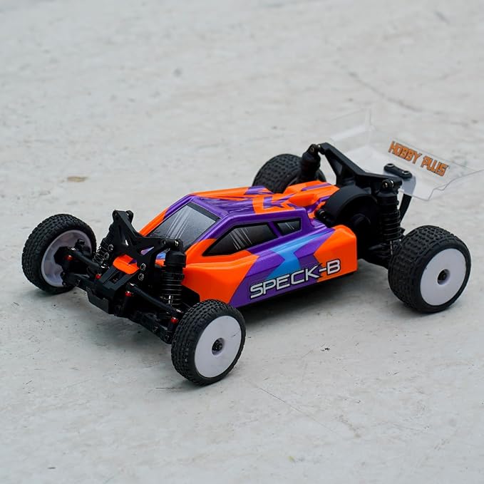 HOBBYPLUS Speck B 1/24 2WD Mini RC Car - RTR RC Buggy Fast Mini Racing Buggy Brushless Ready with Oil-Filled Shocks – Fun Indoor Remote Control Car Racing Vehicles for Adults (Razor Orange)