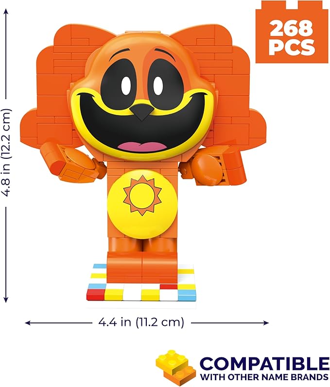 Brickcraft Poppy Playtime Dogday Smiling Critters Building Set 170 Piece Posable Orange Dog Figure with Sun Medallion Collectible Indie Horror Game Building Toys Gift for Boys &amp Girls Ages 8 and