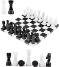 Marble Chess Set Game 12 Black &amp White Chess Board with 32 Chess Pieces &amp 2 Extra Queens Beginner Board Game Chess Set for Valentine’s Day Game Nights